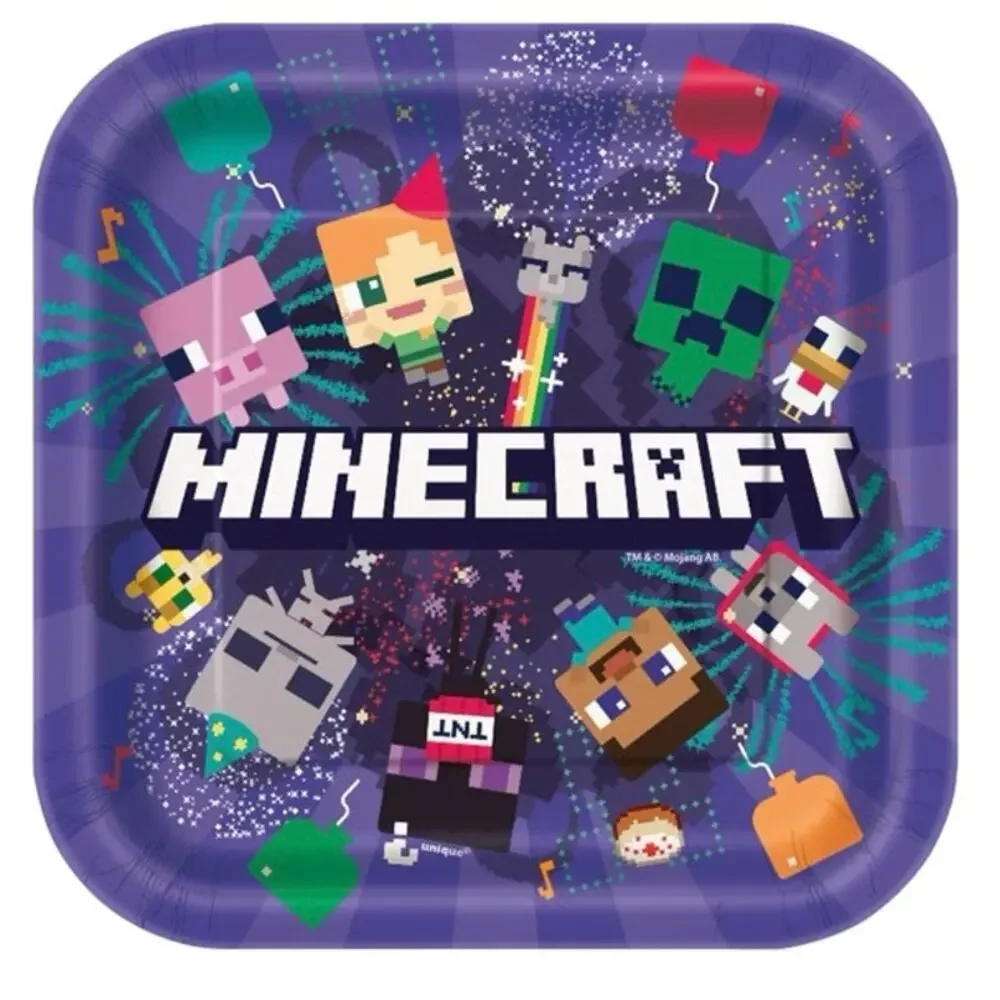 Minecraft Party Kit for 8 Birthday Tableware Set Plates Cups Napkins‎ NEW-NIB!!